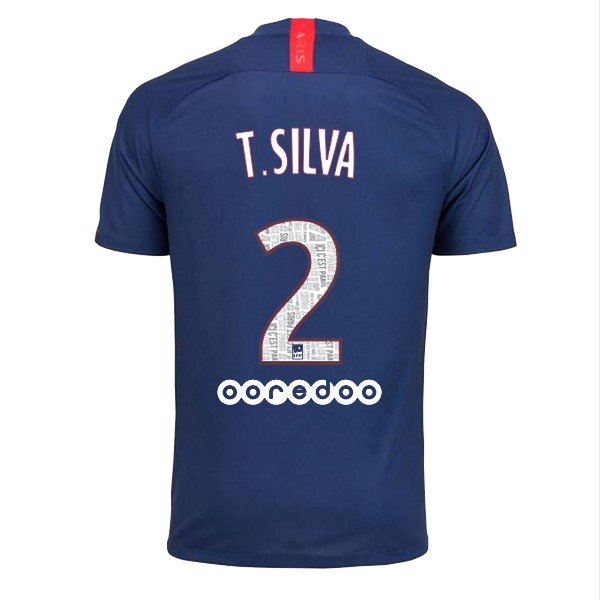 Camiseta Paris Saint Germain NO.2 T.Silva 1ª Kit 2019 2020 Azul
